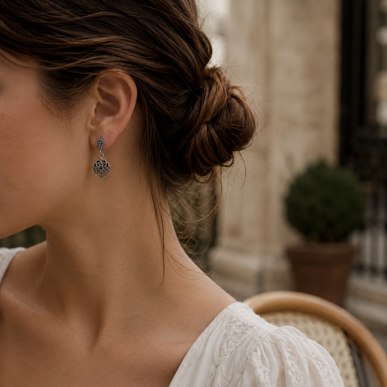 Pendientes Fleur Noire